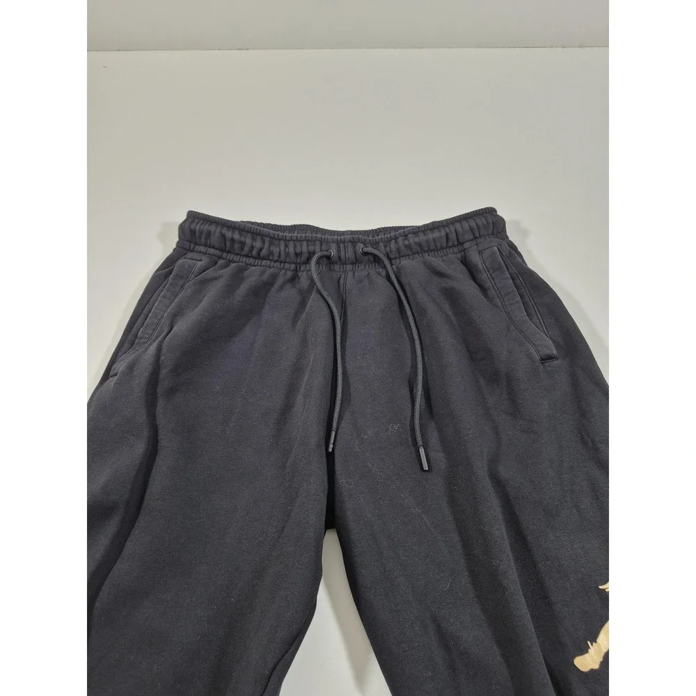 Jordan Sweatpants Mens Large Black Fleece Jogger Pants Flight Logo FD7345-011